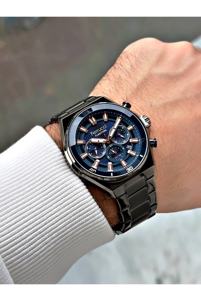 Ferrucci Function Çelik Kordon Füme Renk Erkek Kol Saati 3 Atm Su Geçirmez