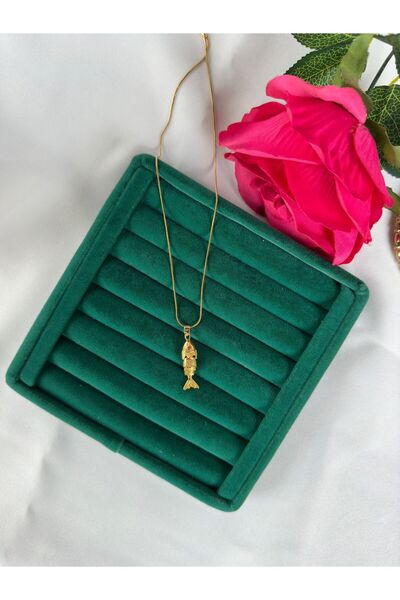 MİOSA قلادة من الفولاذ على شكل سمكة متحركه من حجر الزركون المضاد للتشويه 316 ...