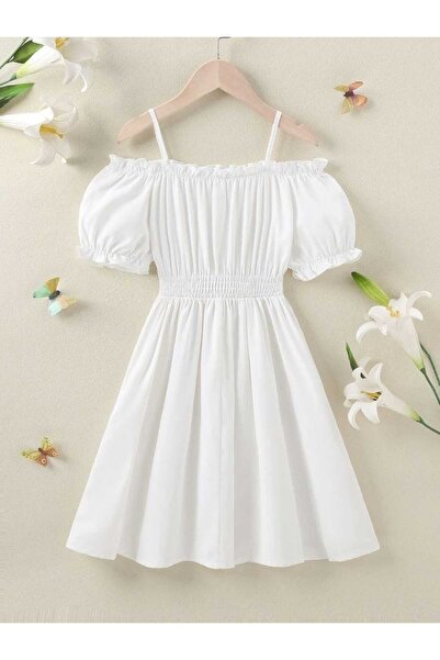 shop Beyaz gipeli rahat yazlık elbise