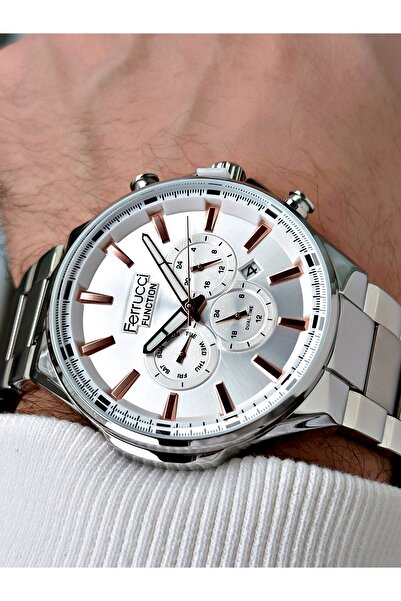 Ferrucci Function Fonksionlu 3 Atm Su Geçirmez Çelik Kordon Erkek Kol Saati