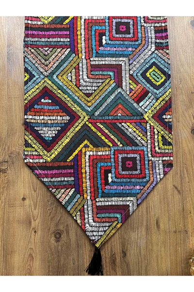 HALFART Runner din in de rață vintage și set de 6 Supla negre