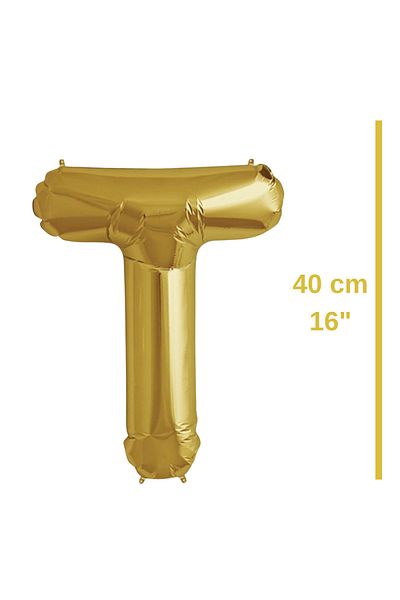 ikm balon Foil Balloon Letter t Helium Balloon 40 cm Gold Color - Letter t Balloon - Letter t Balloon