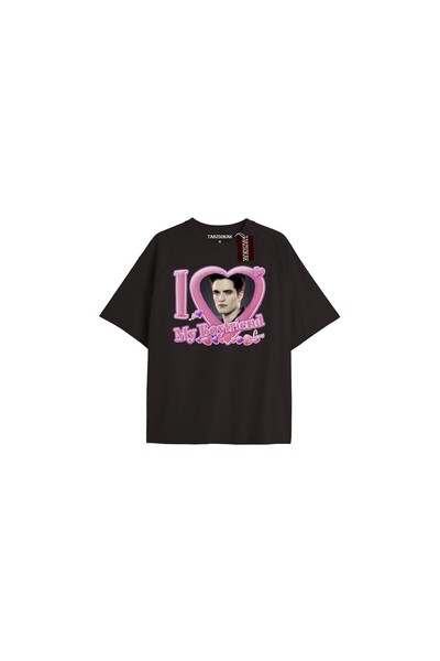 TIMESWASTINGIRL Echipa Twilight Y2k - Tricou „I Love My Boyfriend” COD-Edward