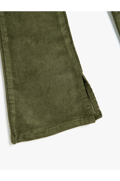 Koton Girl's Khaki Velvet Trousers