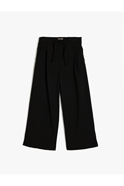 Koton Girl's Black Wide Leg Trousers