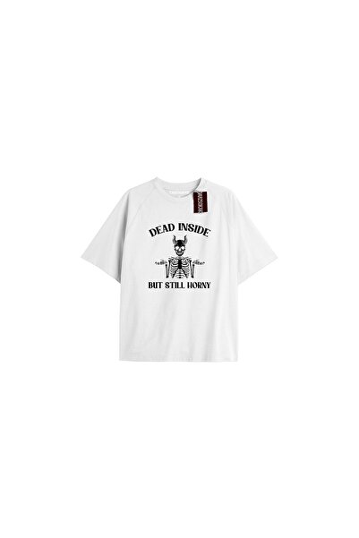 TIMESWASTINGIRL Tricou unisex Y2K „Dead Inside But Still Horny”.