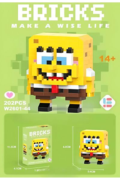 Dek Toy Store ألغاز ثلاثية الأبعاد مكونة من قطعتين من BRICKS - أحجار ألغاز سبونج بوب وباتريك، هواية