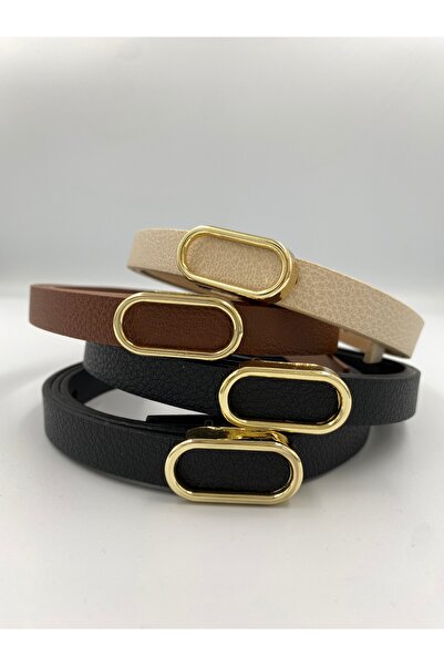 Dolce Λεπτή ζώνη 4 τεμαχίων εισαγόμενη οβάλ χρυσή πόρπη, ζώνη παντελονιού, ζώνη πουκάμισου, ζώνη μπουφάν