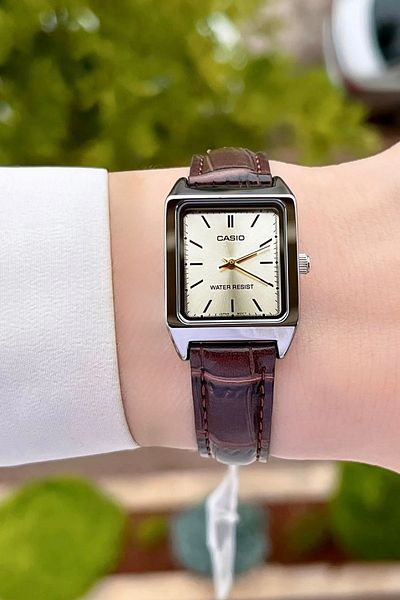 Casio Women's Wristwatch with Yellow Cord and Brown Color