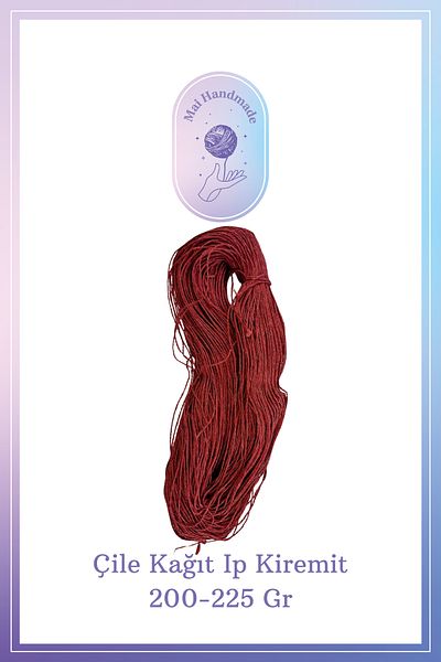 Mai Handmade Χάρτινο Σχοινί 200-225 γραμμάρια Πλεξούδα Σχοινί Χρώμα Πλακάκι