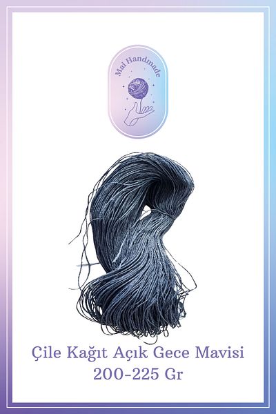 Mai Handmade Χάρτινο σχοινί 200-225 γραμμάρια Πλεκτό σχοινί Ανοιχτό μπλε χρώμα