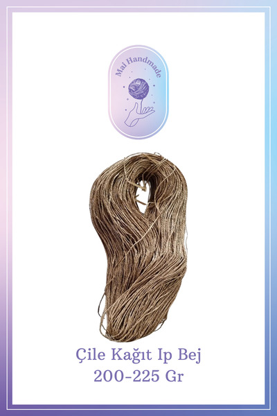 Mai Handmade Kağıt Ip 200-225 gram Örgü Ip Bej Rengi