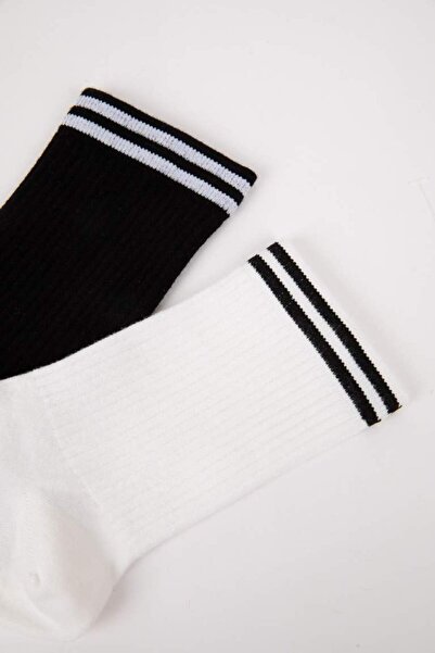 DeFacto Kadın 2'li Bambu Soket Çember Desenli Çorap C0824AXNS