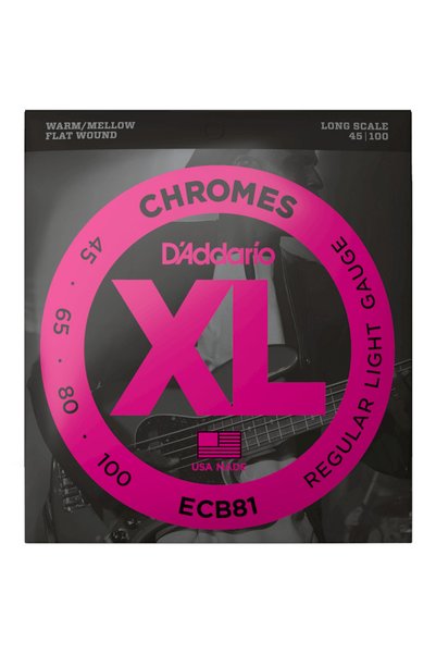 D'Addario Ecb81 Bass Guitar String Set, Chrome, Regular Light Gauge (