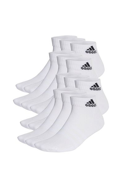 adidas Unisex Quarter Socken, 12er Pack - Cushioned Sportswear Ankle, Logo, gepolstert, einfarbig