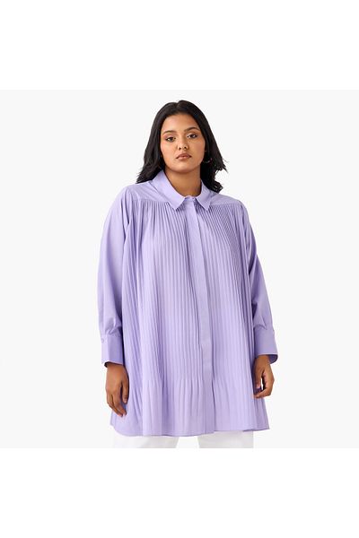 Ulla Popken Pleat Detail A Line Shirt