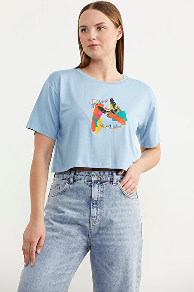 Sementa Оверсайз футболка з принтом - Синя