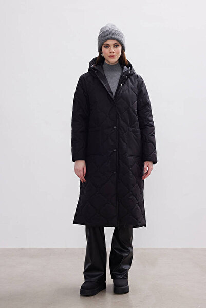 BE BLUE ΜΑΥΡΟ ΜΑΚΡΥ ΚΑΠΙΤΟΝΕ ΠΑΛΤΟ