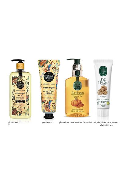Eyüp Sabri Tuncer 750ml Warm Sugar Shower Gel, 50ml Cream, 600ml Liquid Soap, 90ml Toothpaste