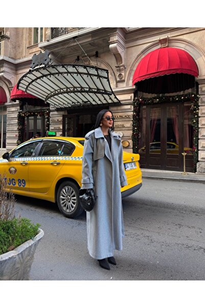 GKBUTİK Kuşaklı Uzun Kaban