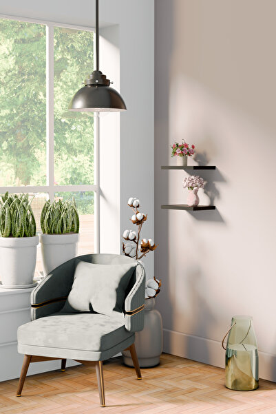 yankı-byeg 20 سم 2 قطعة MDF أسود غير لامع رف جدار صغير مخفي اتصال حامل زهور