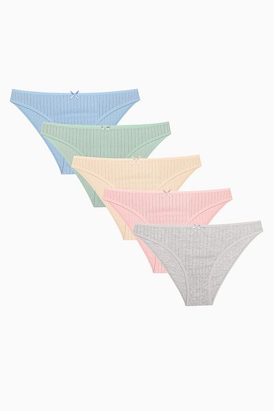 Penti Set mit 5 bunten Slip-Höschen mit weicher Spitze