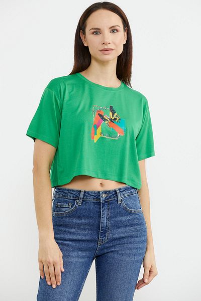 Sementa Oversize εμπριμέ Crop T-shirt - Πράσινο