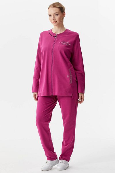 Sementa Φόρμα με λεπτομέρεια από πέτρα Plus Size - Φούξια