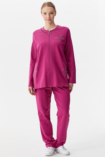 Sementa Φόρμα με λεπτομέρεια από πέτρα Plus Size - Φούξια