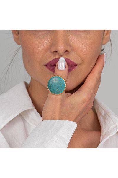 ZeyDor Accessories Zeydor Turquoise Stone Natural Stone Lucky Ring 1533
