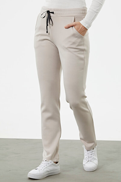 Sementa Φούτερ με χοντρή ελαστική μέση - Μπεζ