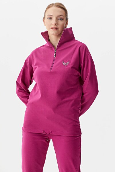Sementa Σετ αθλητική φόρμα με γιακά με μισό φερμουάρ - Φούξια