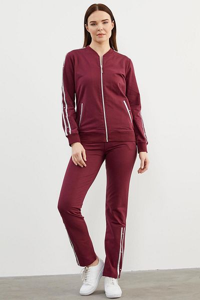 Sementa Σετ αθλητικής φόρμας Claret Red - Glitter Stripe Detailed