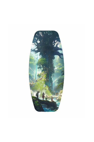wudie Wooden Printed Balance Board Rocket Balance Board Rocket Gym Board