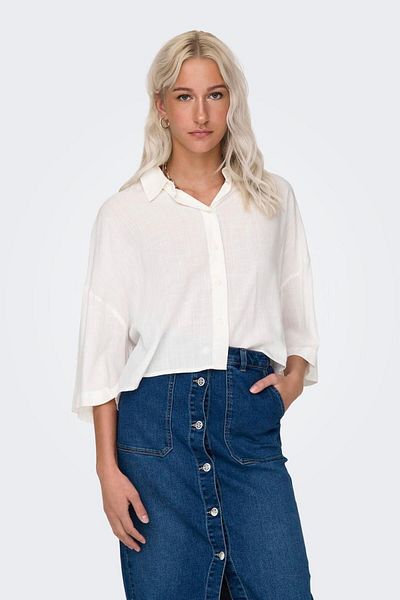 ONLY 15307870   Onlastrıd Life 2/4 Crop Shirt Wvn Noos Ss - Women's Shirt