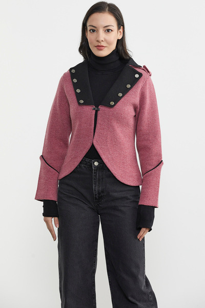 Sementa Jachetă de tricotaj cu detalii Staple - Rose - Negru