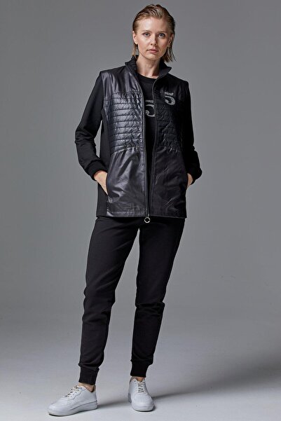 Sementa Τριπλό Φούτερ με Καπιτονέ Γιλέκο - Μαύρο