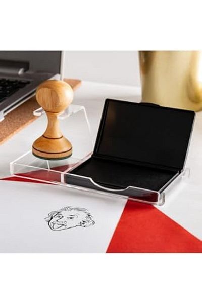 NcK Gift Einstein Design Humorous Seal - Wooden Book Seal - Notebook Stamp