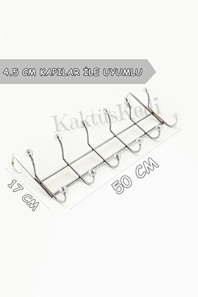 KaktüsKedi Kalın Kapılarla Uyumlu Kapı Arkası Askı 12 Kancalı Askılık