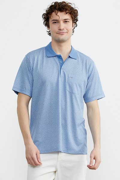 Sementa Μπλουζάκι με μοτίβο με γιακά Polo Regular Fit - Μπλε