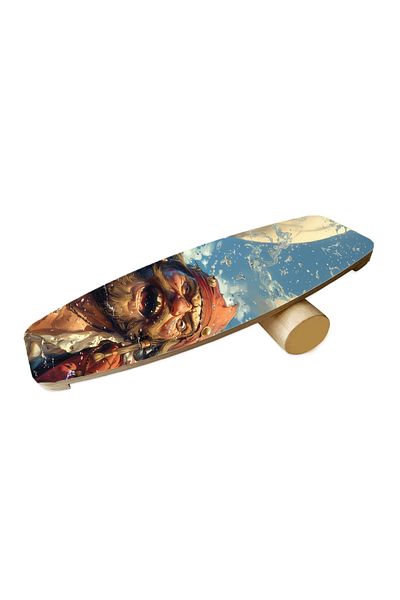 wudie Wooden Printed Balance Board Rocket Balance Board Rocket Gym Board