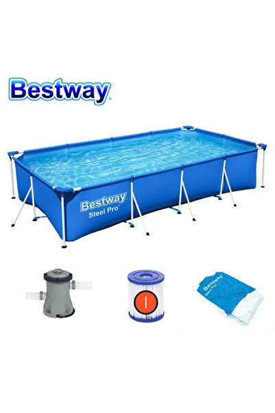 BESTWAY مجموعة حوض سباحة عائلي بإطار رش (مضخة فلتر) 400 متر × 211 × 81 سم 570...