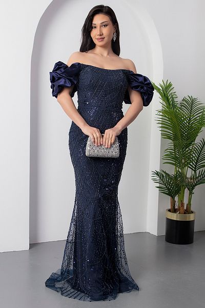 PULLIMM Rochie din tul cu margele ECR5417