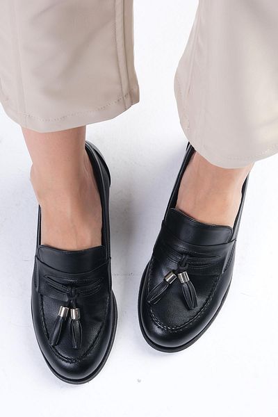 Mio Gusto Dylan Black Color Women's Oxford Flat Shoes