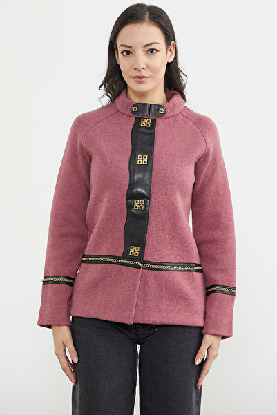 Sementa Jachetă de tricotaje cu accesorii metalice - trandafir - negru