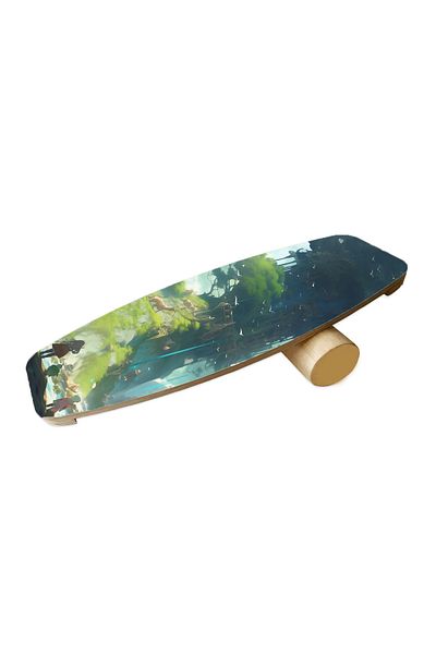 wudie Wooden Printed Balance Board Rocket Balance Board Rocket Gym Board