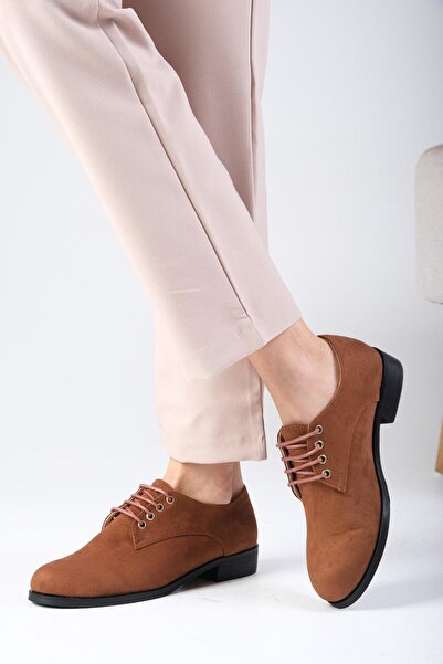 Mio Gusto Замшеві жіночі оксфорди коричневого кольору