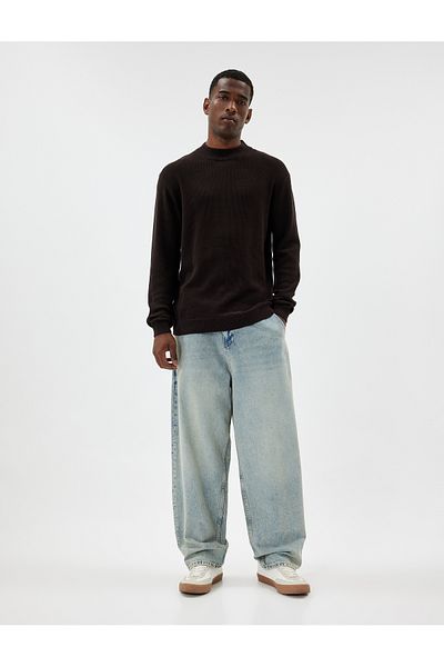 Koton Crew Neck Knitwear Cotton Sweater - Basic Model