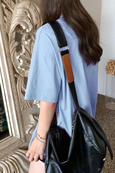 stg spor toptan giyim Γυναικείο μπλουζάκι BebeBlue oversized New York με τύπωμα Loose Fit