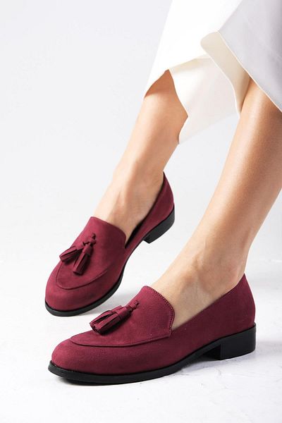 Mio Gusto Pantofi de zi cu zi Oxford de damă din piele de căprioară de culoare Iris